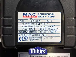 3/4 HP motor Large impeller 1" centrifugal water pump MAC CPM146L