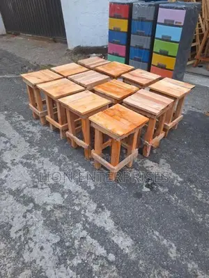 Mahogany Wooden Stools 18 Inches