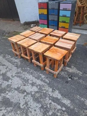 Mahogany Wooden Stools 18 Inches