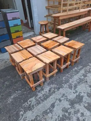 Mahogany Wooden Stools 18 Inches