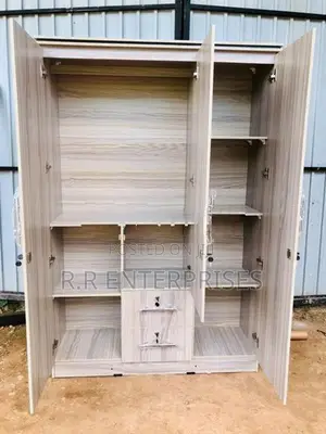 New 6*4 ft Ash White 3 Door Cloth Hanging Melamine Wardrobes