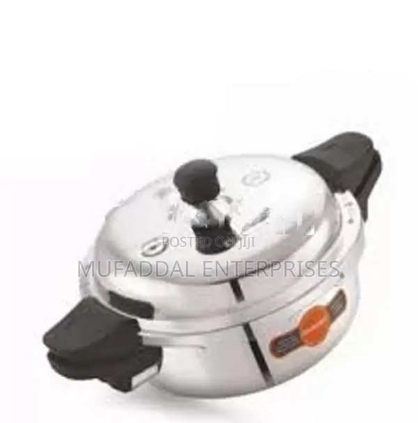 Multiutility Pressure Cooker Orange Stainless Steel