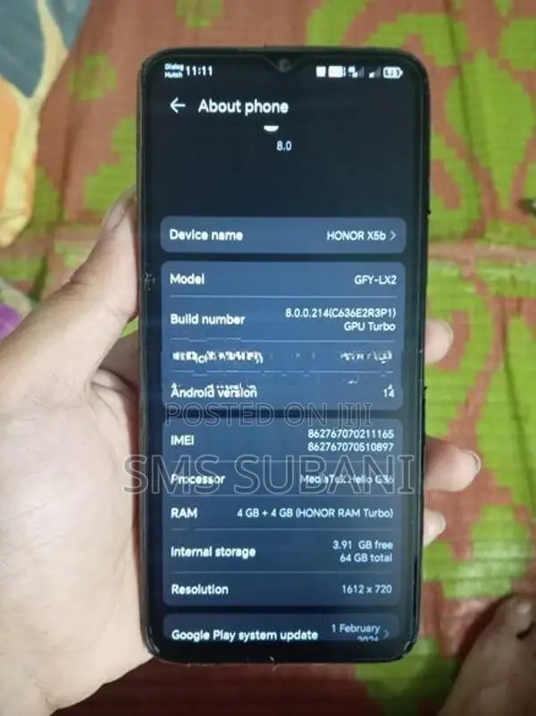 Honor X5b 4GB 64GB (Used)
