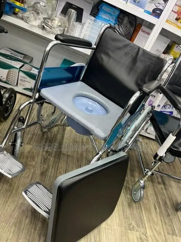 Commode Wheel Chair Fiber Seat with Cushion