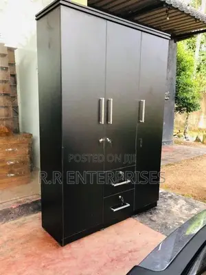 New Black 3 Door Melamine Wardrobes