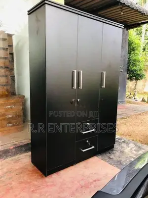 New Black 3 Door Melamine Wardrobes
