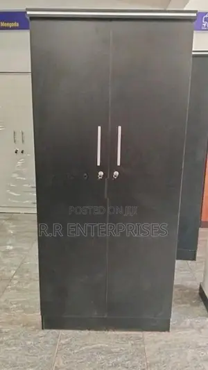 New 2 Door Black Melamine Wardrobes