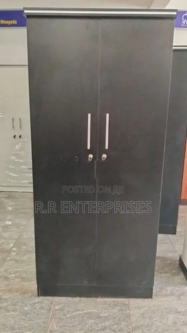 New 2 Door Black Melamine Wardrobes