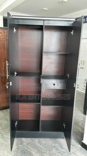 New 2 Door Black Melamine Wardrobes