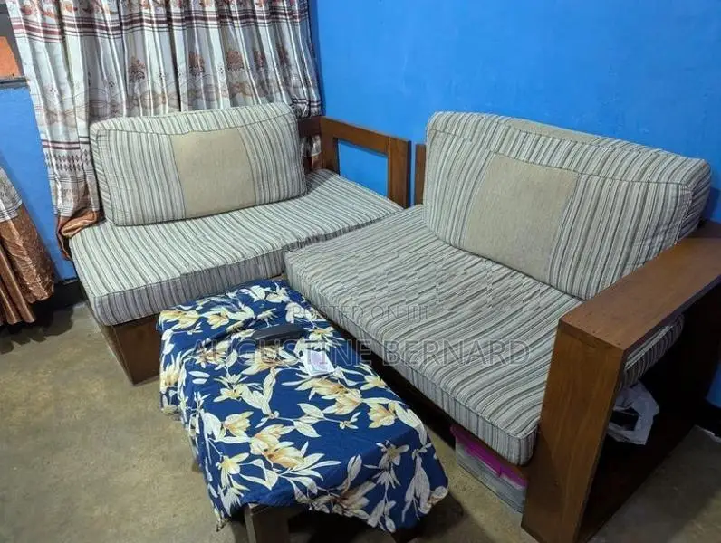L Shaped Used Teak Wood Sofa