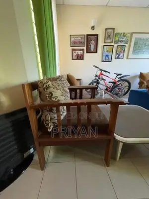 Teak Sofa Set with Glass Coffee Table