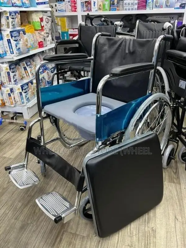 Commode Wheel Chair Fiber Seat with Cushion
