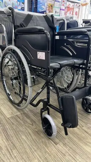 Commode Wheel Chair Black Edition with Safety Belt
