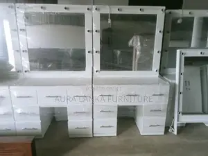 Melamine White Dressing Table with Cupboard