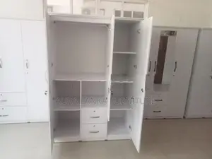 Melamine White 3door Cupboard with Mirror