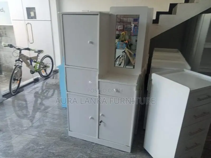 Melamine White Baby Cupboard with Mirror