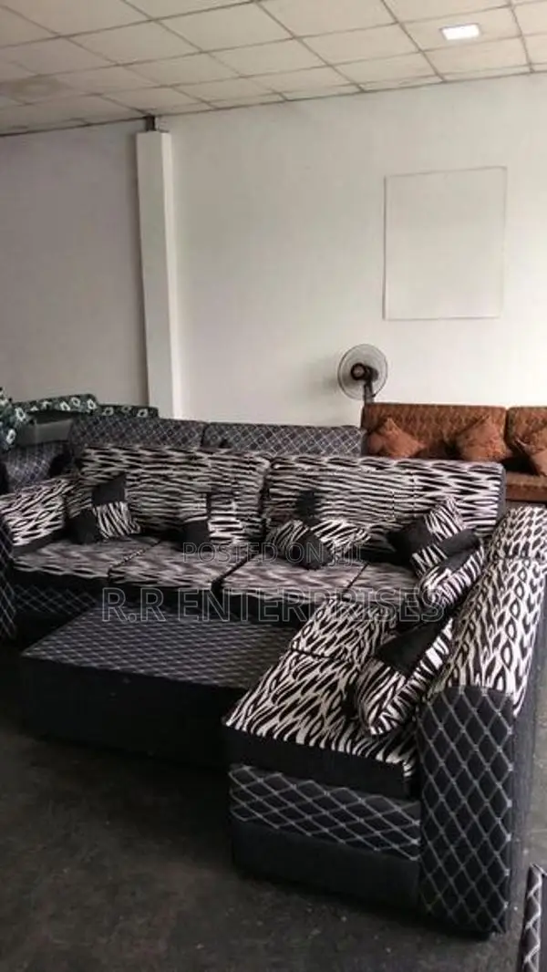 New L Sofa Set with Stool Pillow