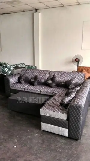New L Sofa Set with Stool Pillow