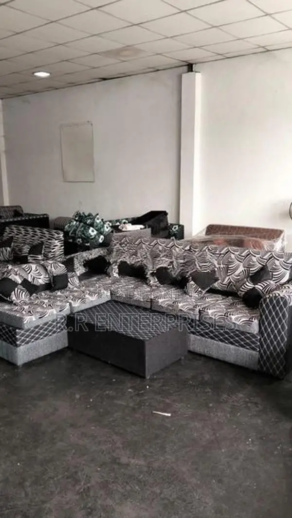 New L Sofa Set with Stool Pillow