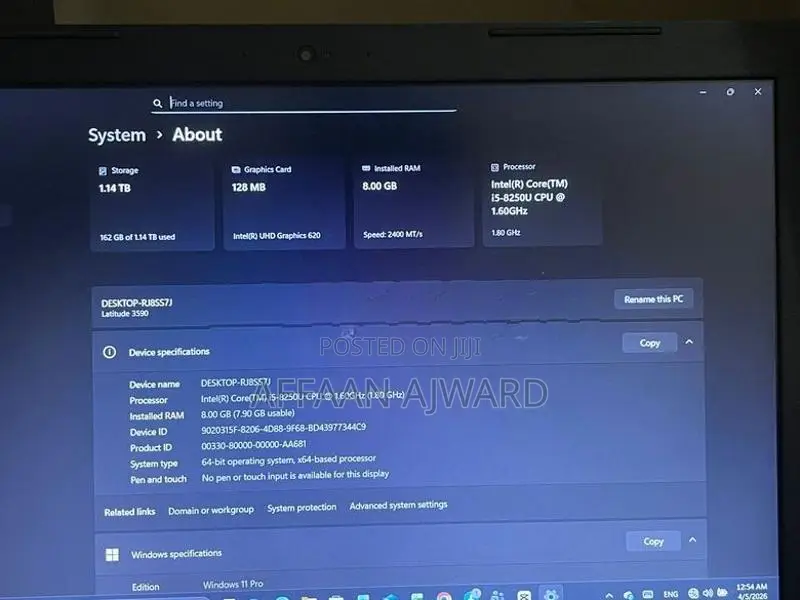 Dell i5 8th Gen 8GB Ram 1TB HDD/239GB SSD (SATA)