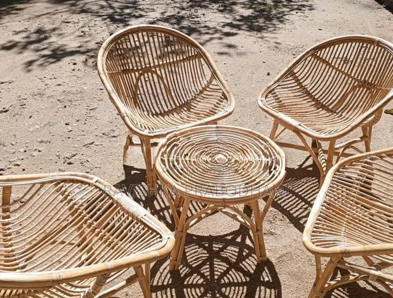 5 Piece Cane Table Set