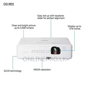 🎥 Epson CO-W01 Multimedia Projector – Perfect for Classroom