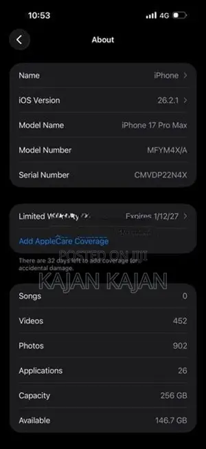 Apple iPhone 17 Pro Max (Used)