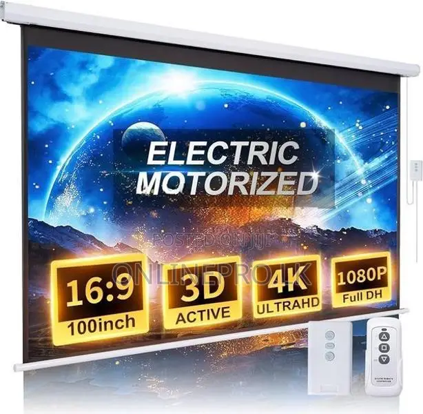 🎥 7×5 Feet Full Auto Projector Screen – Great for Classroom & Training