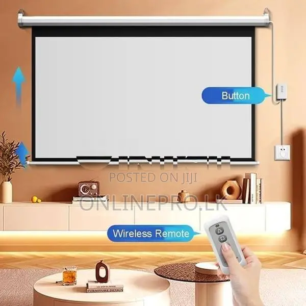 🎥 7×5 Feet Full Auto Projector Screen – Great for Classroom & Training
