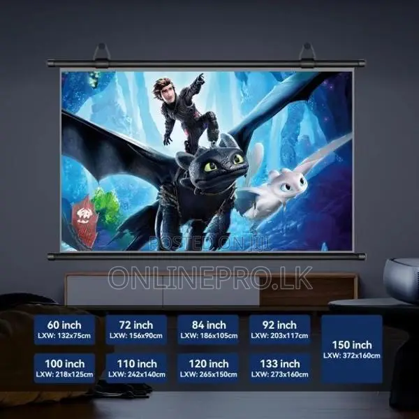 🎥 Metal Anti-Light HD Manual Projector Screen - Home, Classroom Use