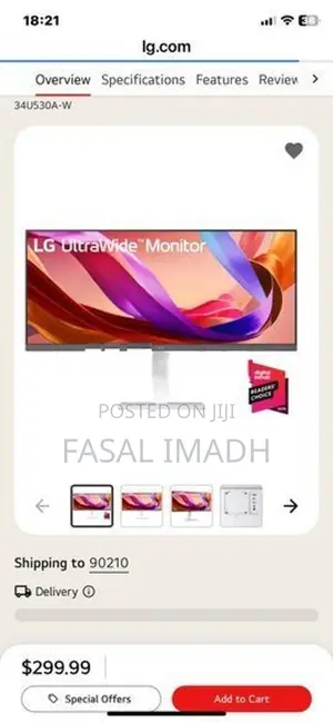 LG 34 Inches Ultra Wide Monitor