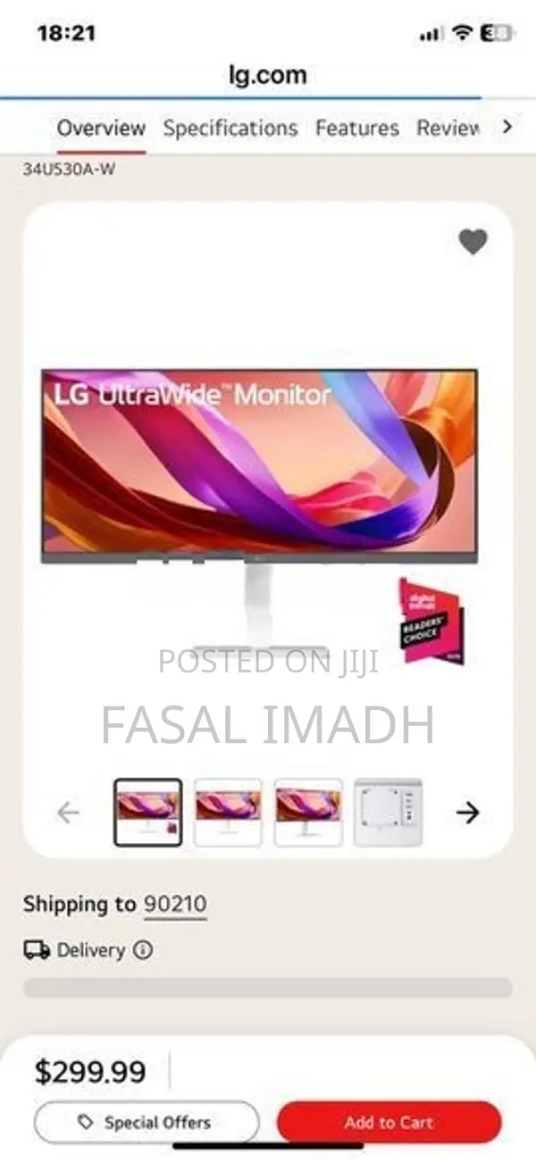LG 34 Inches Ultra Wide Monitor