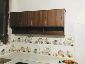 New 4 Door 5 ft wall Top Melamine pantry Cupboard .