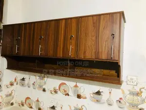 New 4 Door 5 ft wall Top Melamine pantry Cupboard .