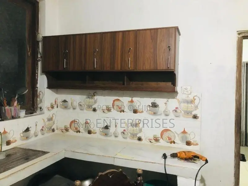 New 4 Door 5 ft wall Top Melamine pantry Cupboard .