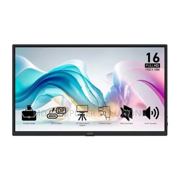 MSI Pro MP165 E6 Portable Ultra Slim Buisness Monitor