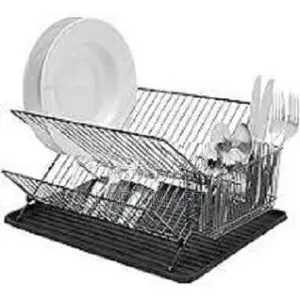 Foldable Dish Drying Rack X-Shape 2 Tier Drainer