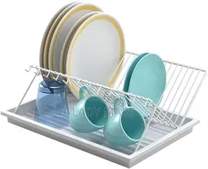 Foldable Dish Drying Rack X-Shape 2 Tier Drainer
