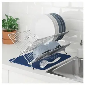 Foldable Dish Drying Rack X-Shape 2 Tier Drainer
