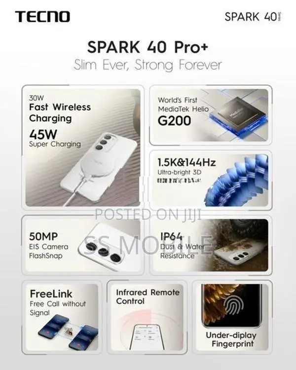 Tecno Spark 40 Pro Plus 8/256GB (Brand New)