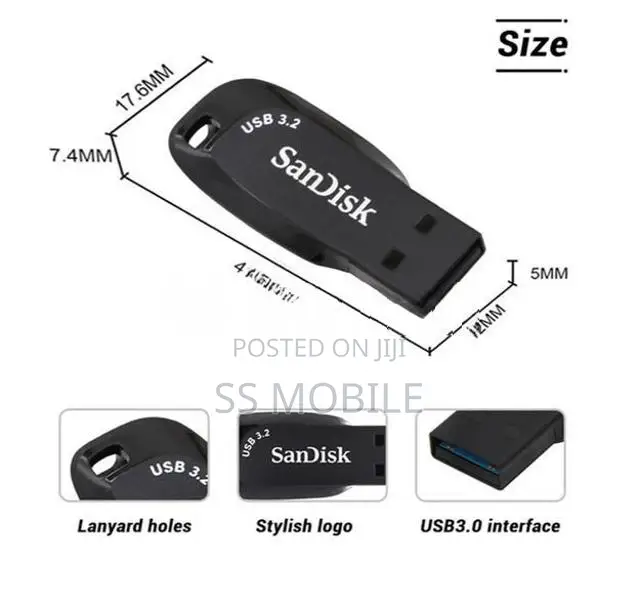 SanDisk Ultra Shift USB 3.2 Flash Drive 128GB