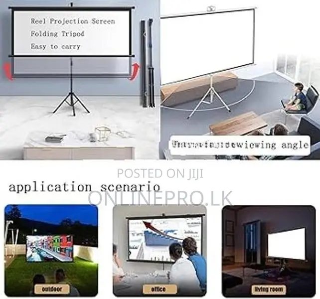 Movable Projector Screen with Tripod Stand
