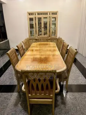 10 Seater Dining Table with Glass Cabinet