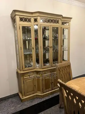 10 Seater Dining Table with Glass Cabinet