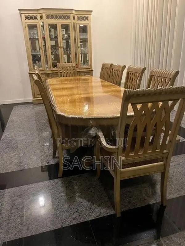 10 Seater Dining Table with Glass Cabinet