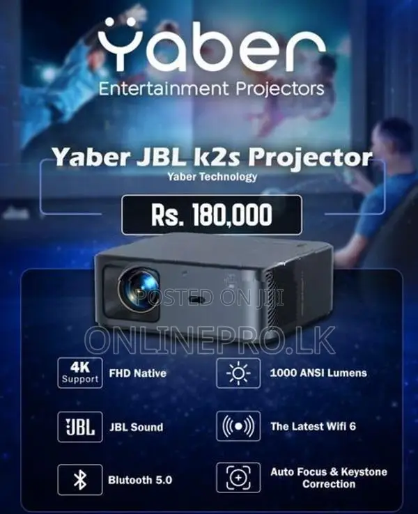 Yaber K2s Projector | 1080p Smart Entertainment JBL Sound Auto Focus
