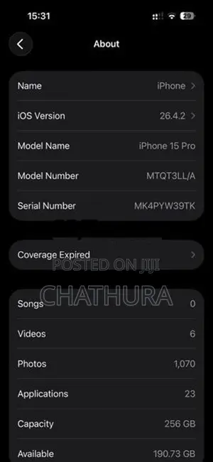 Apple iPhone 15 Pro 256GB (Used)