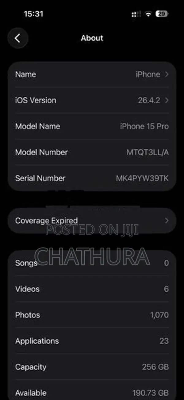 Apple iPhone 15 Pro 256GB (Used)