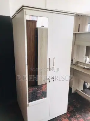 New 2 Door white Melamine Wardrobes with Mirror