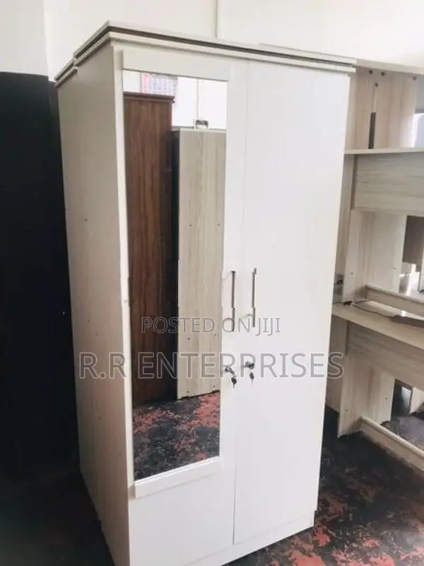 New 2 Door white Melamine Wardrobes with Mirror